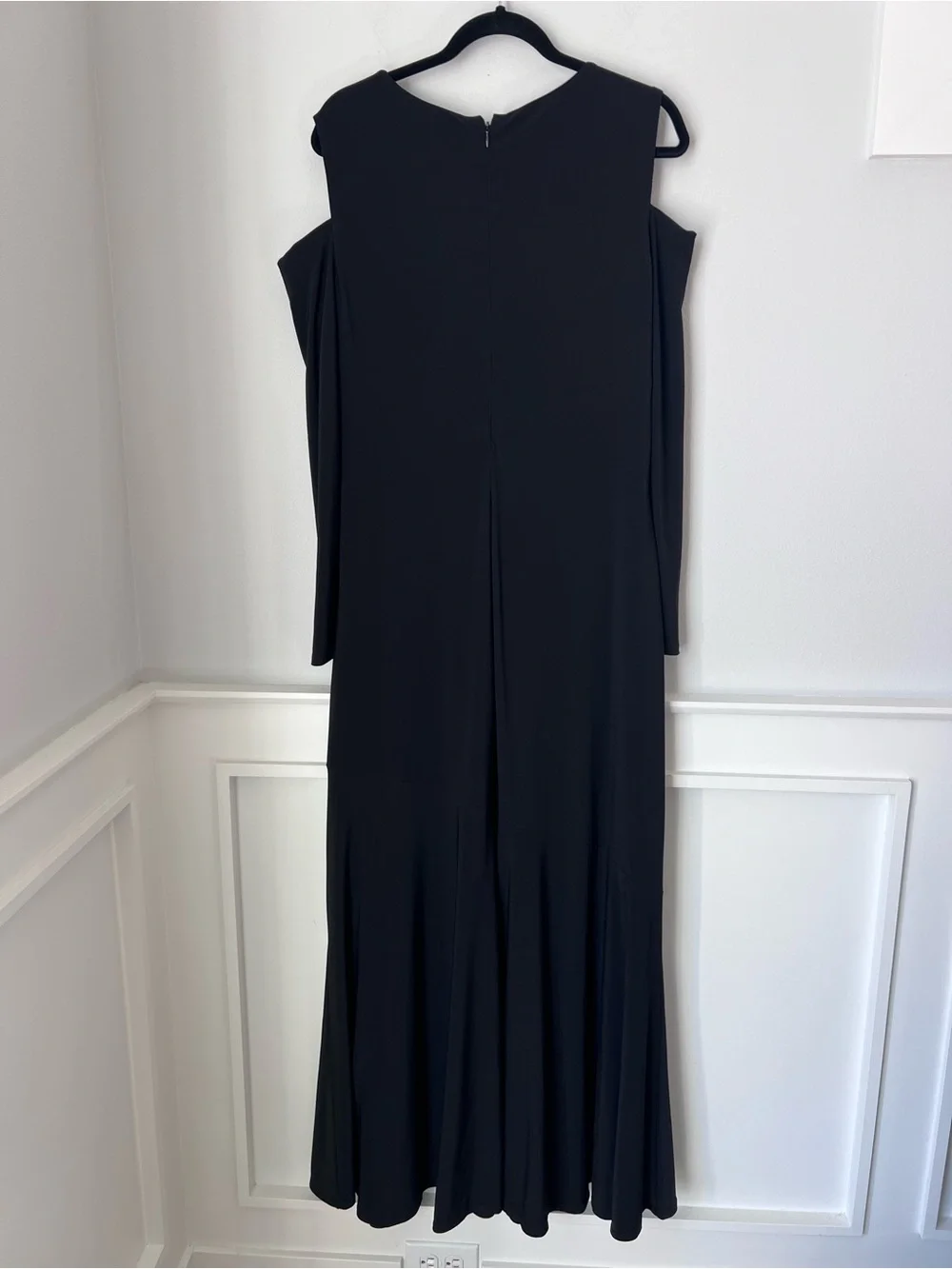 Ralph Lauren Black Cold-Shoulder Long Sleeve Maxi Dress